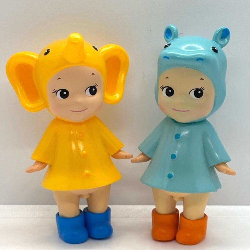 2 New Kewpie/Angel Collectible  Mini Figures, in Elephant & Hippo Costumes, New